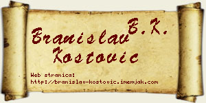 Branislav Kostović vizit kartica
